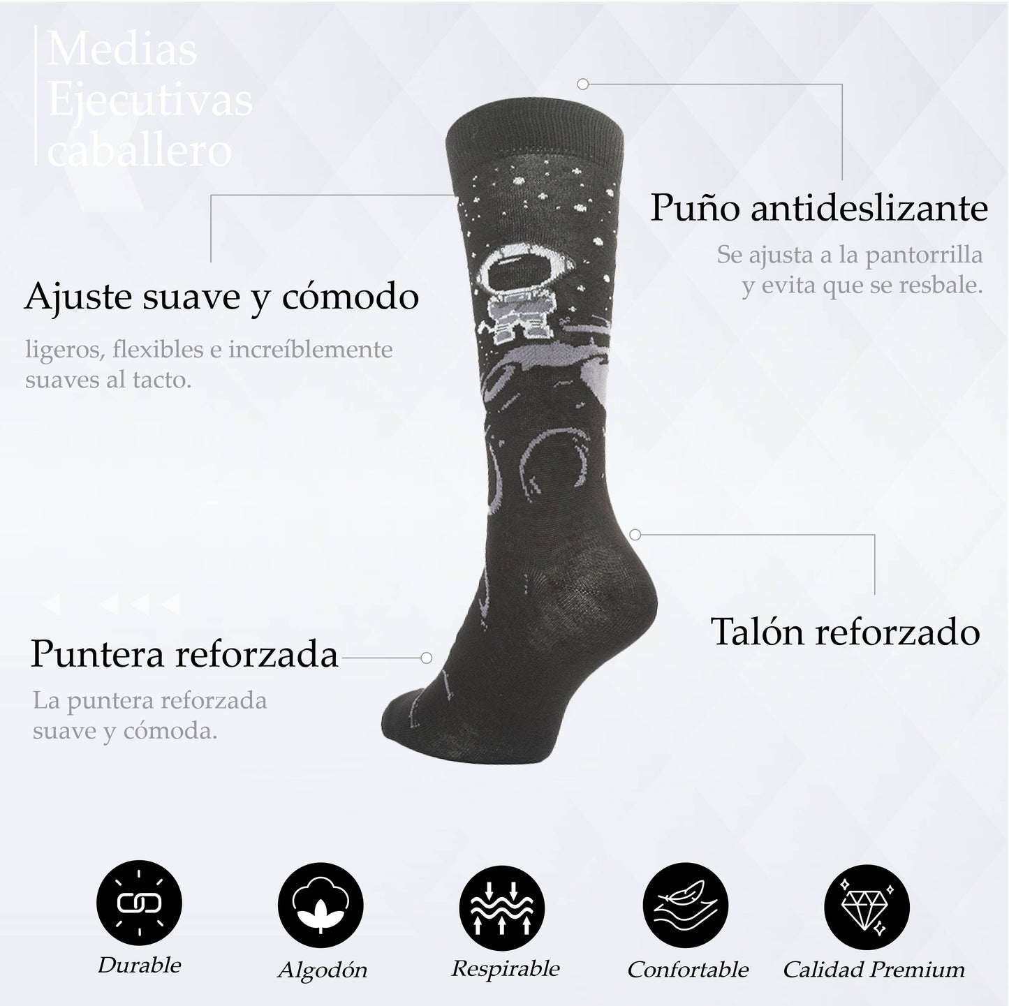 MEDIA CASUAL DIVERTIDA DISEÑO DE ASTRONAUTA
