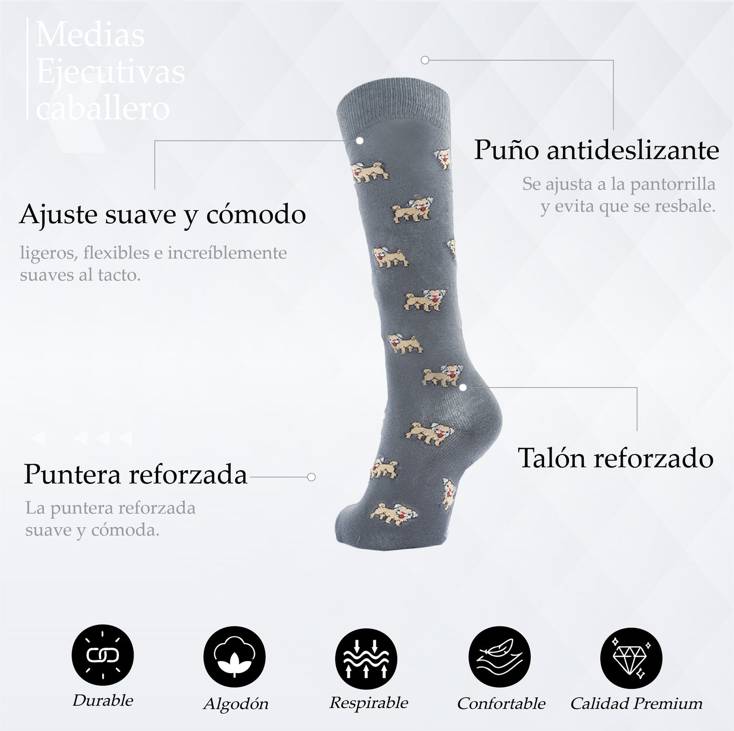 MEDIA CASUAL DIVERTIDA DISEÑO DE PERRITO
